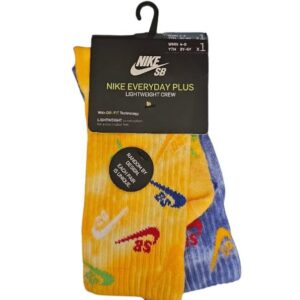 Calcetas Nike SB Everyday Plus – Amarilla y Azul Kids 3Y–5Y (Dri-FIT)