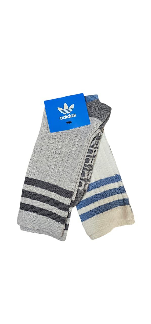 Calcetas Adidas Adventure 2 Pack – Largas Gris y Blanco (EU 37–39 / MX 23–24)