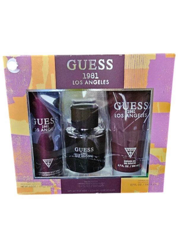 Guess 1981 Los Angeles Gift Set for Men (Body Spray 226 ml, Eau de Toilette 100 ml, Shower Gel 200 ml)