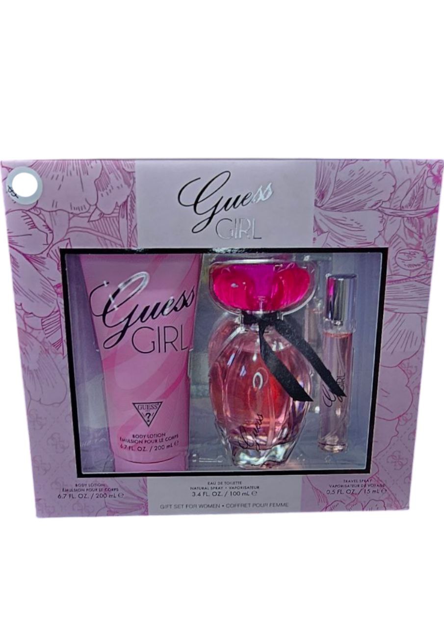 Guess Girl Belle Gift Set Mujer (Caja Rosa – Edición Especial) (Body Lotion 200 ml, Eau de Toilette 100 ml, Travel Spray 15 ml)