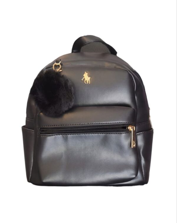 Mochila HPC Polo 1031# – Negra con Detalles Dorados | Estilo Elegante y Urbano