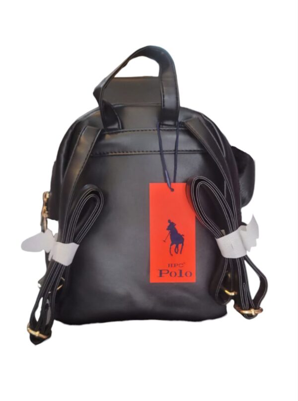 Mochila HPC Polo 1031# – Negra con Detalles Dorados | Estilo Elegante y Urbano - Image 3