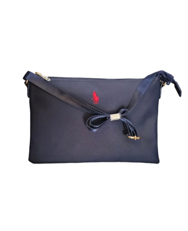 Bolsa Crossbody HPC Polo 866# – Azul Marino con Herrajes Dorados