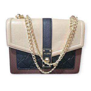 Bolsa ALDO Tricolor con Cadena Dorada y Detalles Texturizados