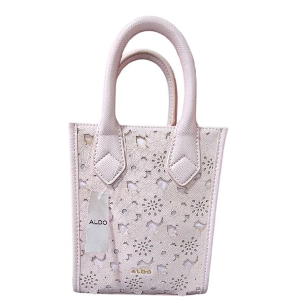 Bolsa ALDO Mini Tote Rosa con Diseño Calado y Correa Ajustable