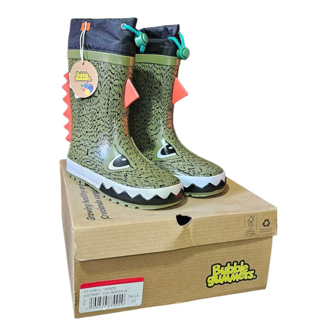 Botas impermeables Bubble Gummers dinosaurio โ Talla 20 CM