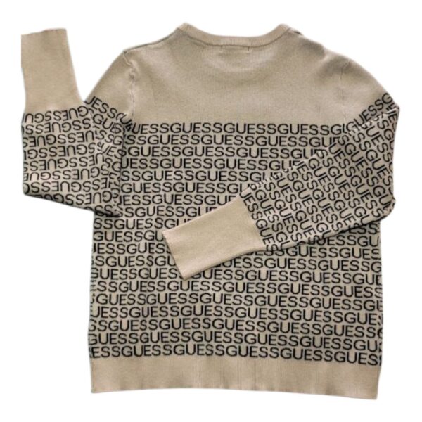 Suéter GUESS Beige Logo Repetido - Talla M - Image 2