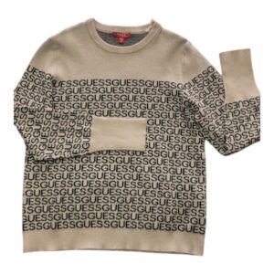 Suéter GUESS Beige Logo Repetido - Talla M