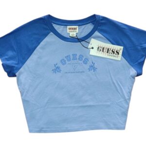 Playera GUESS Go Raye SS Raglan Baby Tee Azul Mujer