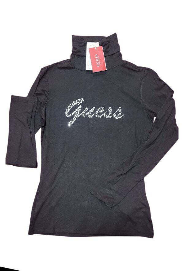 Blusa Guess Nelly Turtle Neck LS Negra Mujer Talla M