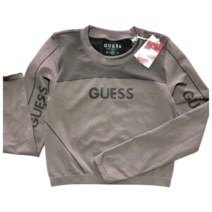 Sudadera Crop Guess Gris Topo Mujer Talla M