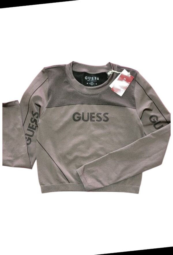 Sudadera Crop Guess Gris Topo Mujer Talla M