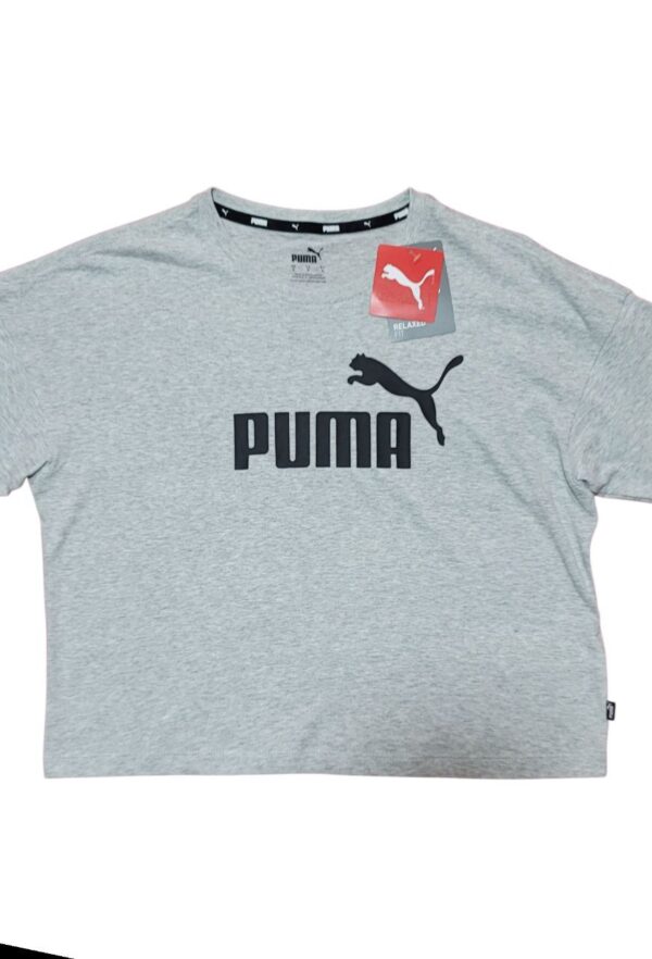 Playera Corta Puma Relaxed Fit Gris Mujer Talla S