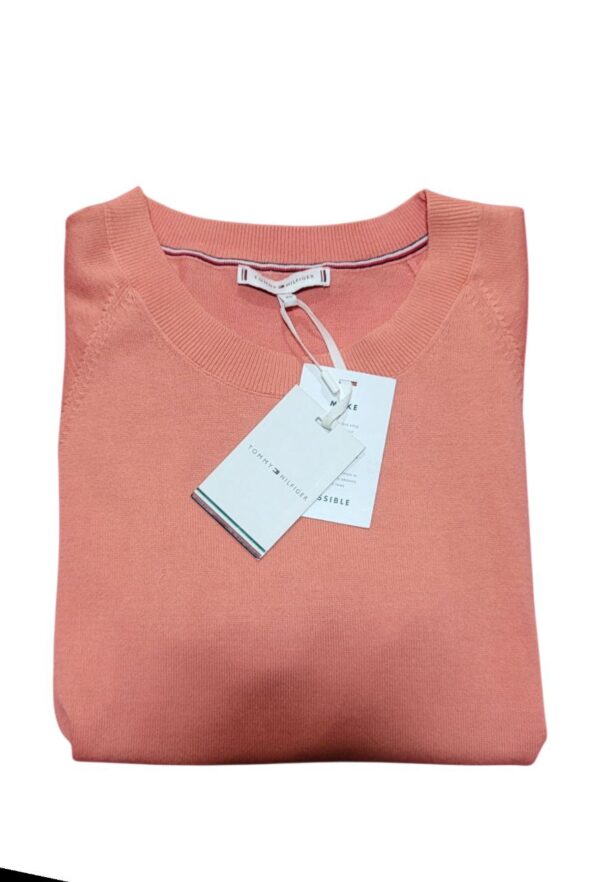 Suéter Tommy Hilfiger Orgánico Coral Talla XS Mujer