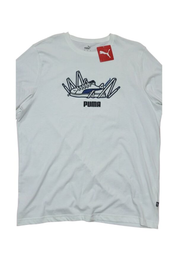 Playera Puma Blanca Hombre Estampado Tenis Smash! Talla XL - Image 2