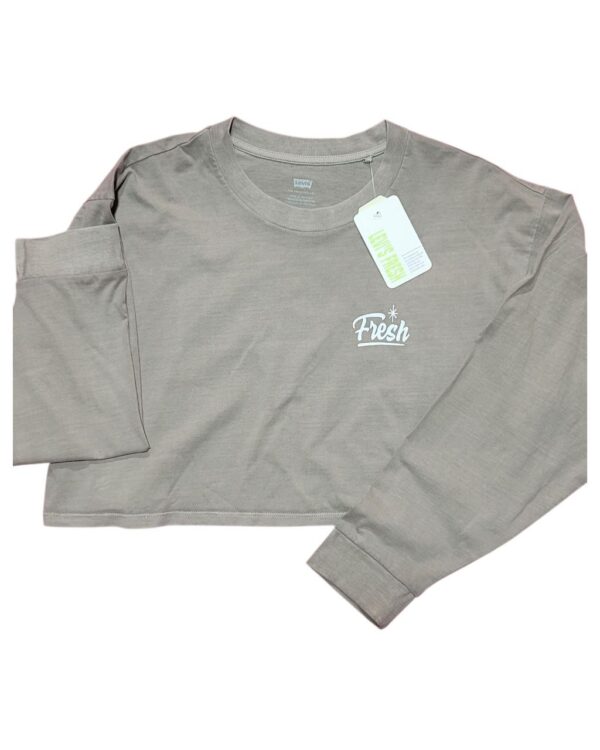 Playera Levi’s Fresh Manga Larga Mujer Gris Talla M