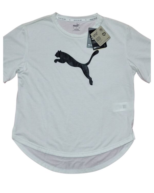 Playera Puma Drycell Blanca Mujer Talla S – Logo Negro - Image 2