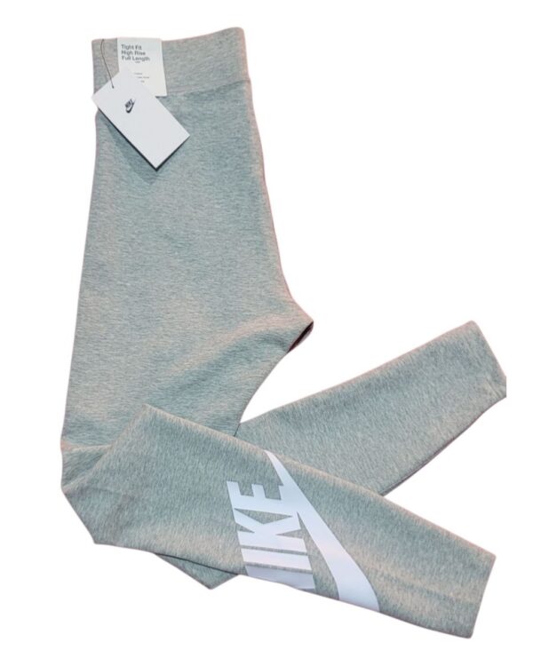 Leggings Nike Sportswear Essentials Mujer - Gris Logo Grande (Talla S)