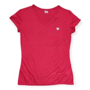Playera Wilson Roja Mujer Cuello V Talla L