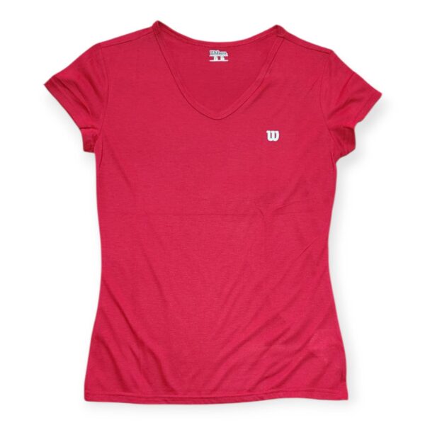 Playera Wilson Roja Mujer Cuello V Talla L
