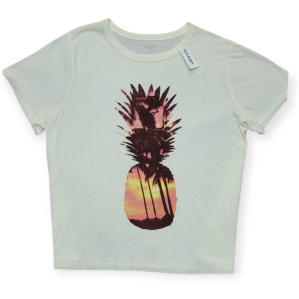 Playera Old Navy Piña Atardecer Estilo Tropical Talla XL