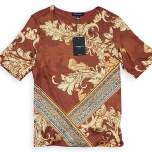 Playera Cortefiel Estampado Barroco Marrón Hombre Talla M | Modelo 6326560