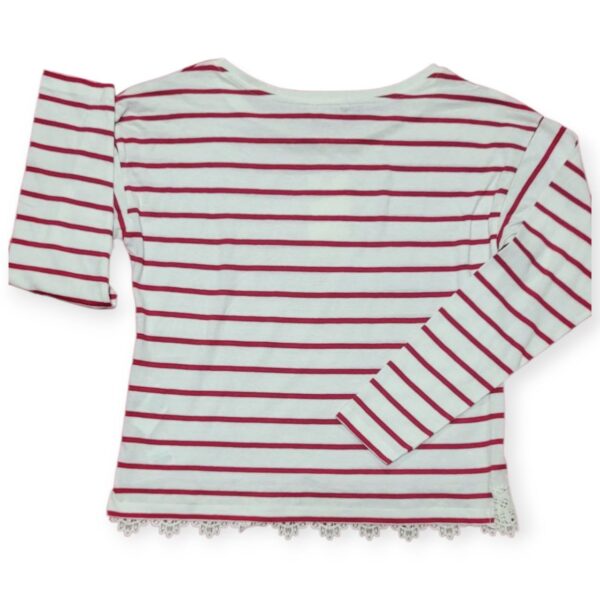 Blusa Manga Larga Springfield Rayas Blanco/Rojo con Encaje Mujer Talla M | Modelo 6764762 - Image 2
