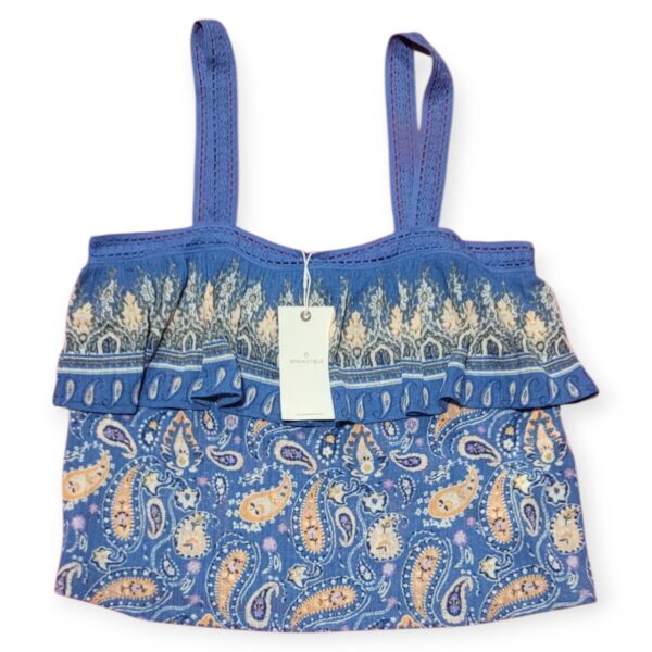 Top Springfield Estampado Paisley Azul con Volantes Mujer Talla S | Modelo 9983126 - Image 2