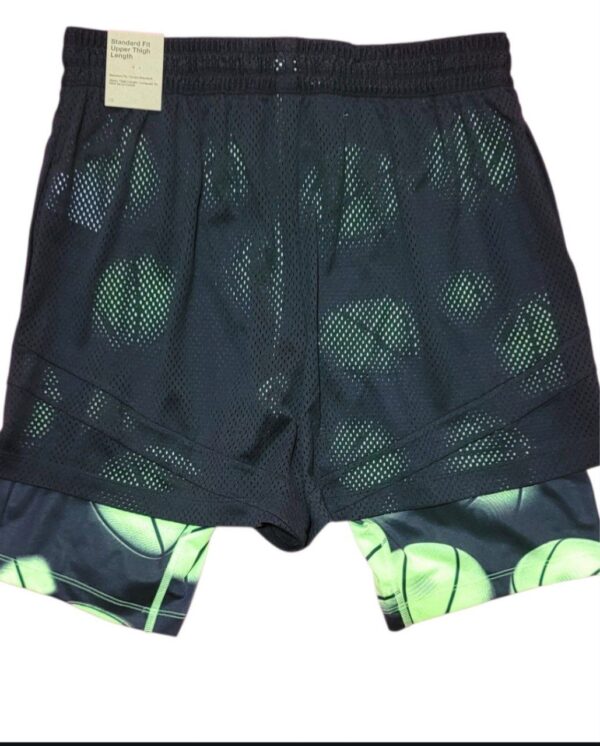 Nike Standard Fit Upper Thigh Length Dri-FIT Basketball Short Negro/Verde Talla L - Image 2