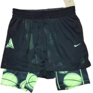 Nike Standard Fit Upper Thigh Length Dri-FIT Basketball Short Negro/Verde Talla L
