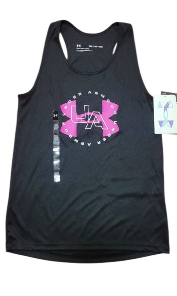 Playera Tank Under Armour Girls Negra Talla YXS