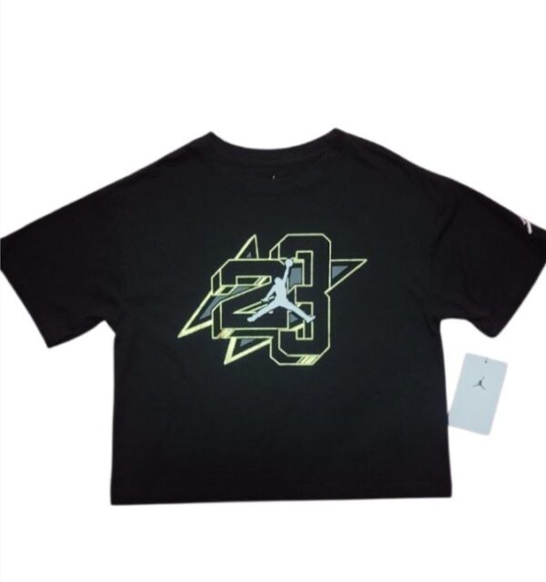 Playera Jordan 23 Star Negro Niñas 10-12 Años