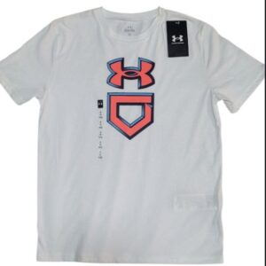 Playera Under Armour Blanca Kids Talla G Gráfico Rojo/Azul