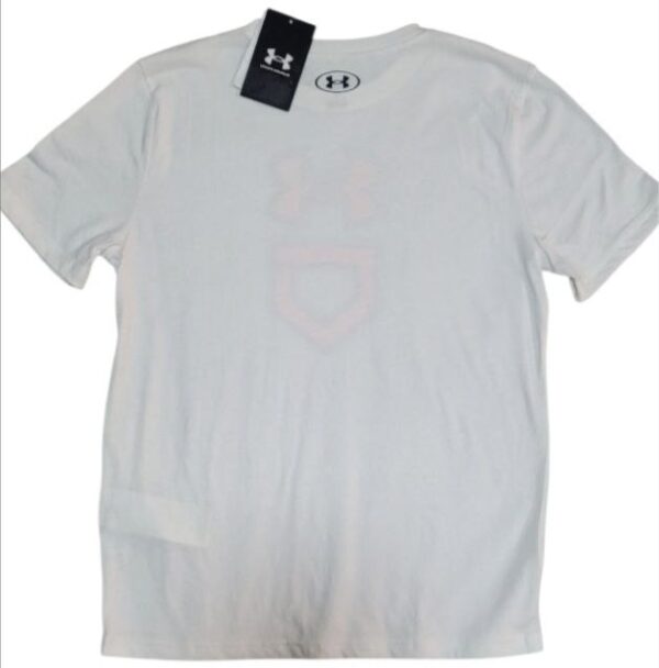 Playera Under Armour Blanca Kids Talla G Gráfico Rojo/Azul - Image 2