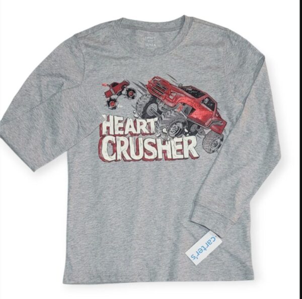 Playera Carter's Heart Crusher Monster Truck Niños Talla 12 Años