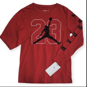 Playera Manga Larga Jordan Jumpman 23 Roja Niño Talla 8-10 Años