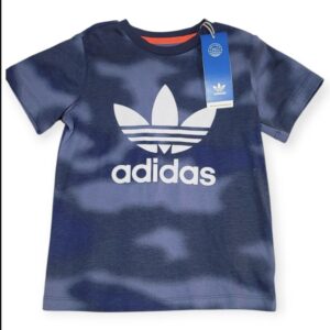 Playera Adidas Trefoil Azul Degradado Niño Talla 4T(3-4 años).