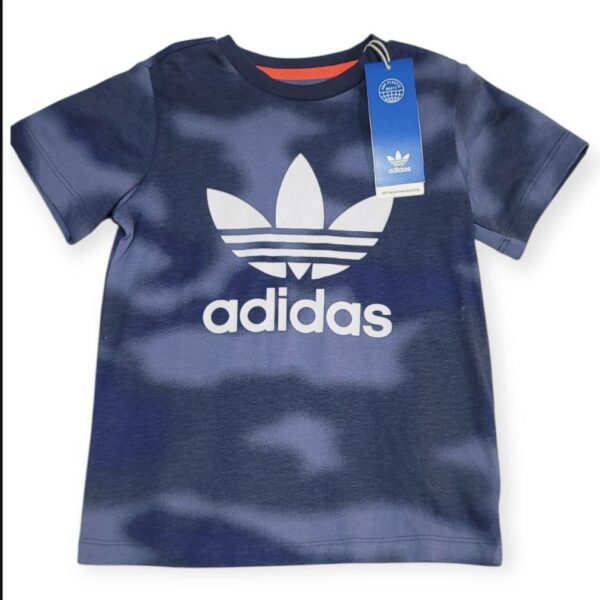 Playera Adidas Trefoil Azul Degradado Niño Talla 4T(3-4 años).