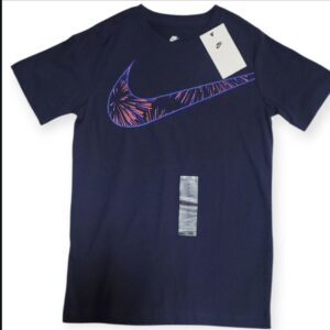 Playera Nike Kids Azul con Logo Swoosh Estilo Fuegos Artificiales Talla M