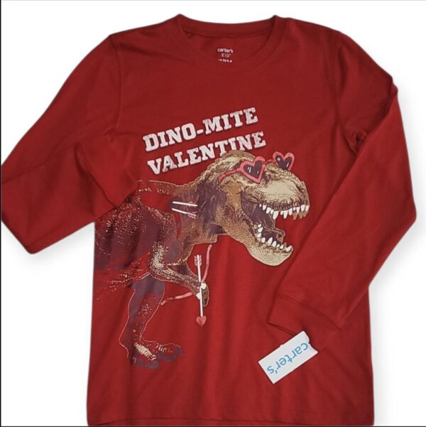 Playera Carter’s Dino-Mite Valentine Talla 12 Niños Manga Larga